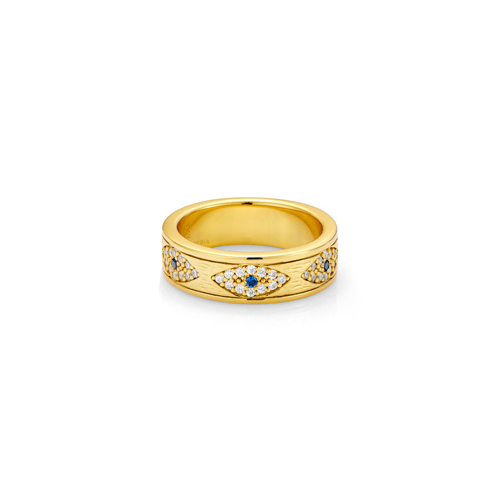 18K Gold Alyx Evil Eye Band Ring