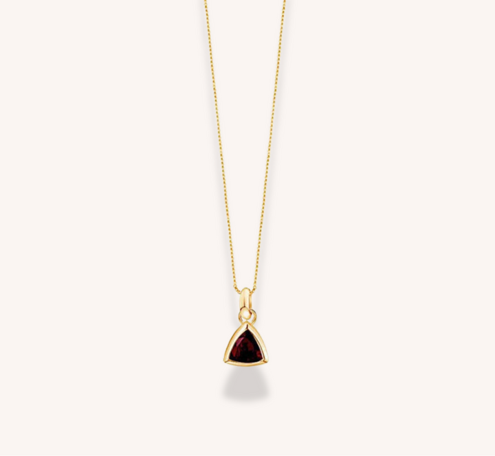 18K Gold Dainty Birthstone Pendant Necklace