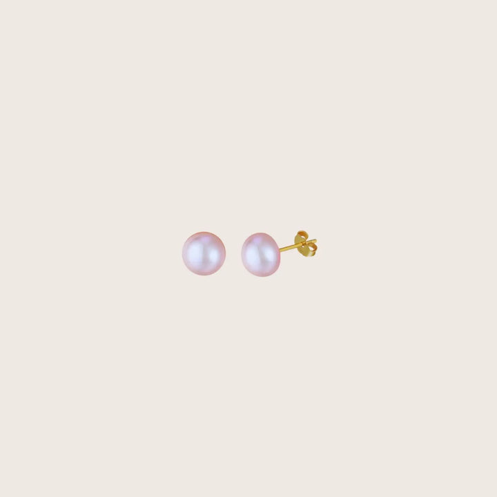 18K Gold Plated Boraluxe Pearl Stud Earrings