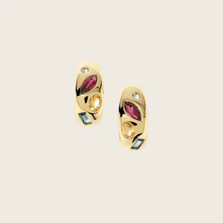 18K Gold Plated Candy Gem Earrings