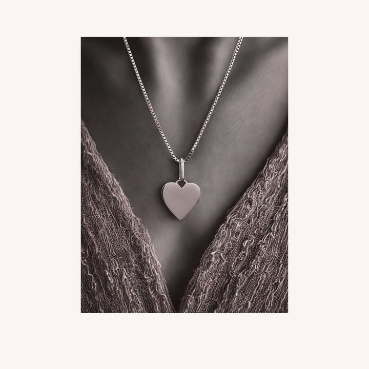 925 Sterling Silver Kordelia Engravable Heart Pendant Necklace