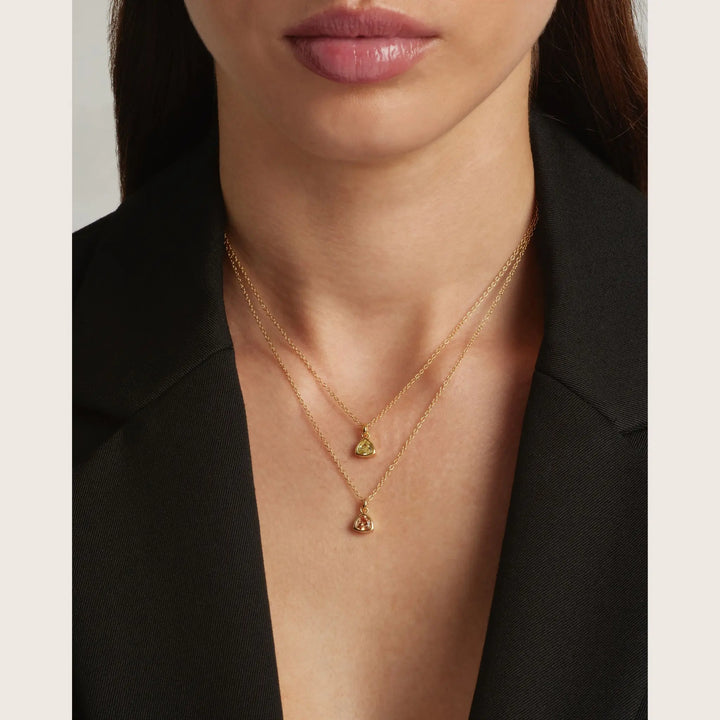 18K Gold Plated Dainty Birthstone Pendant Necklace