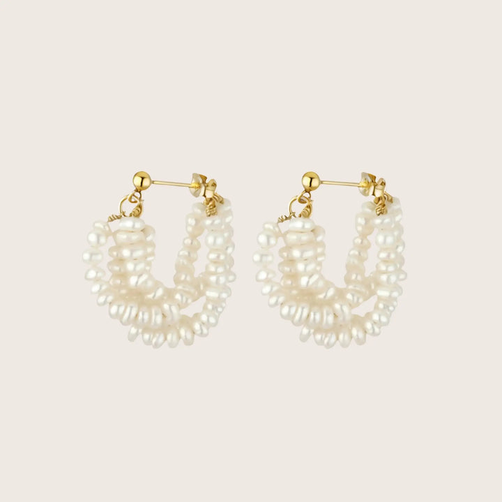 14K Gold Filled Fleur de Perle Earrings