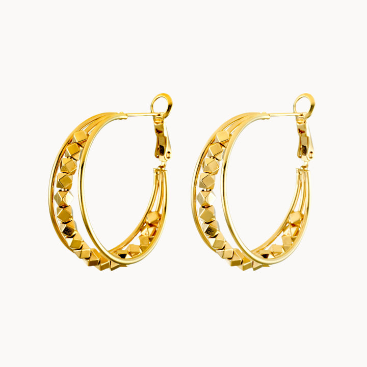 18K Gold Encased Auria Hoop Earrings