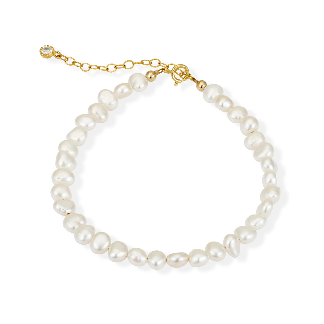 14K Gold Filled Lachelle Baroque Pearl Necklace and Bracelet Set