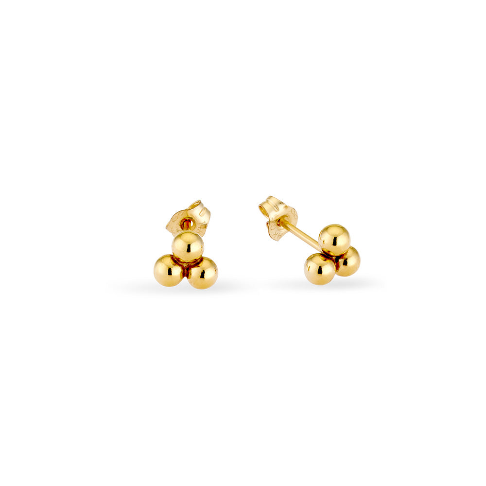 14K Gold Filled Trinity Stud Earrings