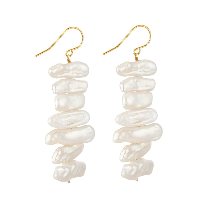 14K Gold Filled Pearl Baroque Wisteria Drop Earrings