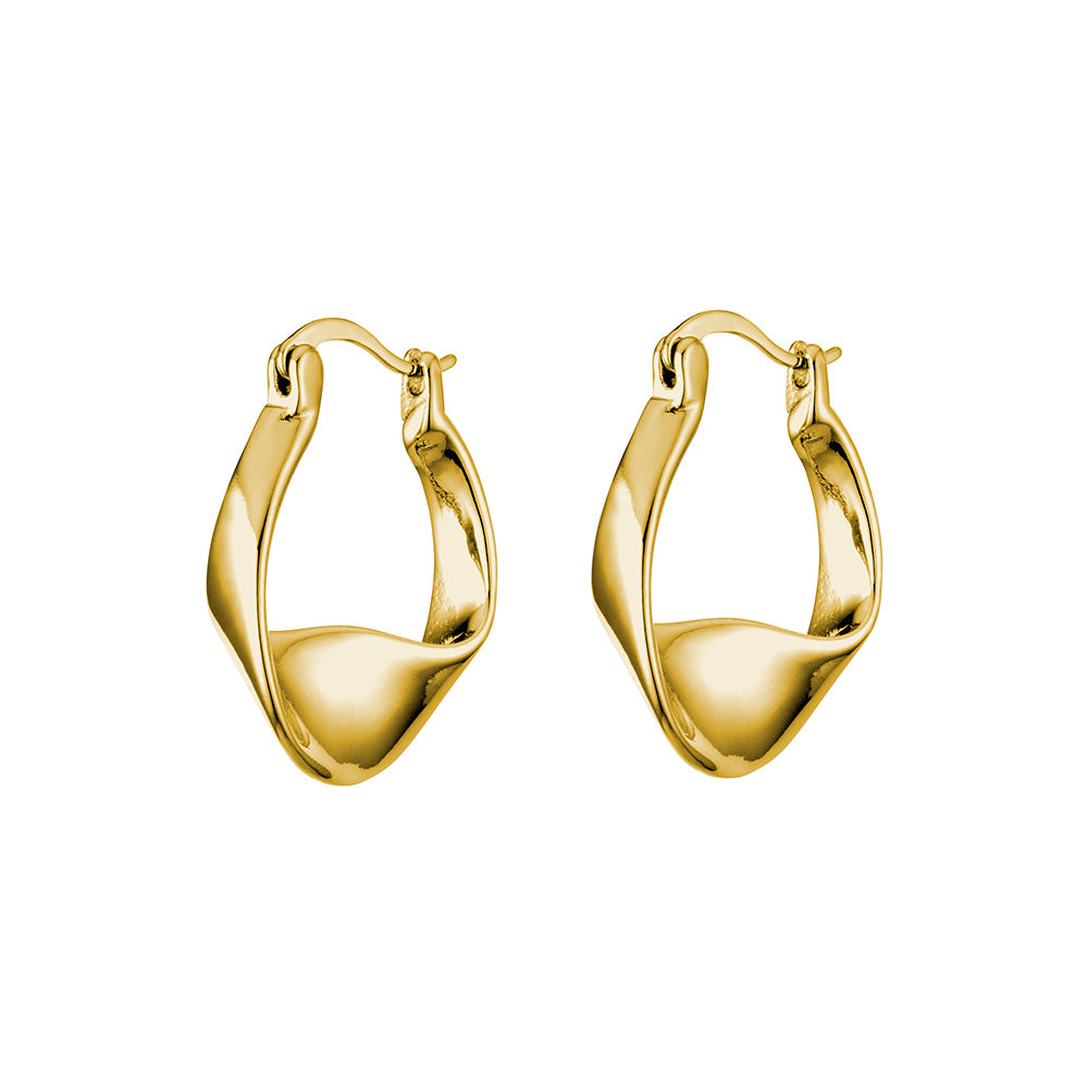 18K Gold Plated Irregular Shaped Hoop Earrings