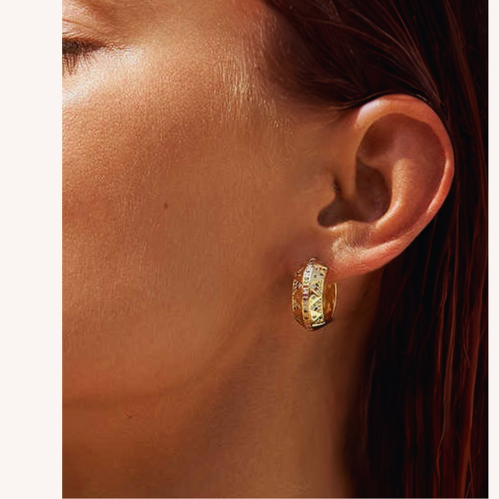 18K Grecian Earrings with Flecked Zircon Stones