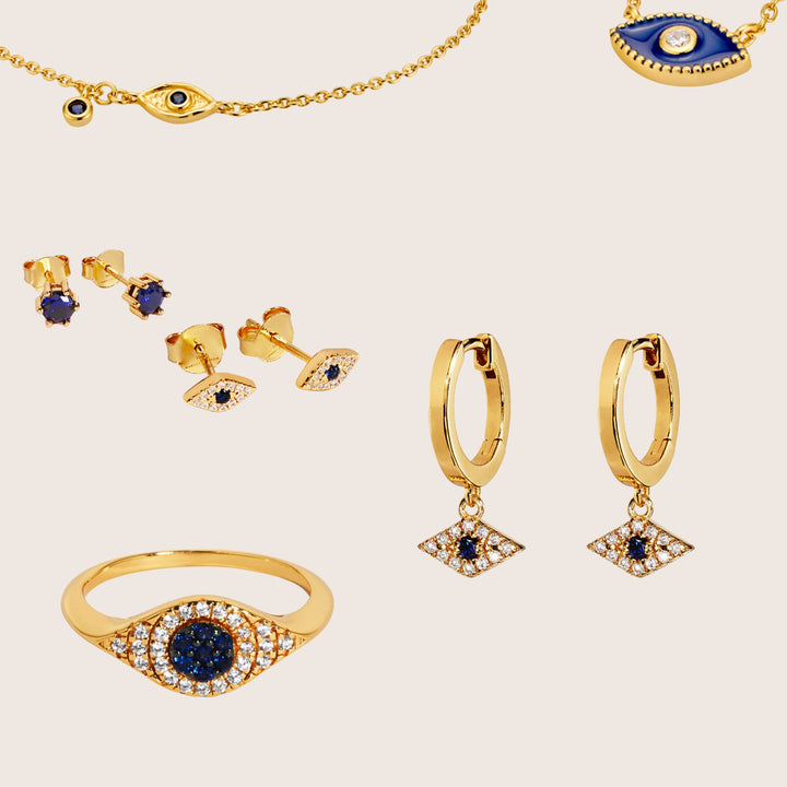 18K Gold Vermeil Jacalin Evil Eye Set
