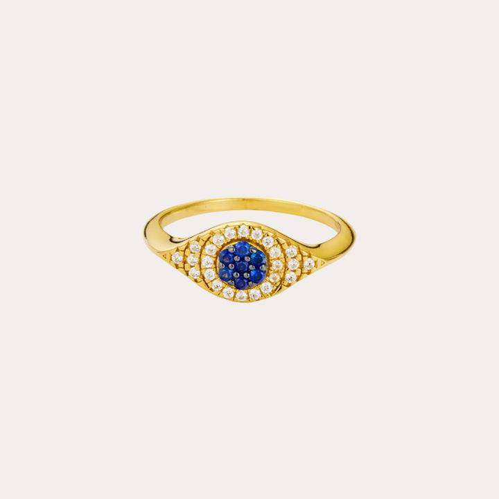 18K Gold Vermeil Jacalin Evil Eye Ring