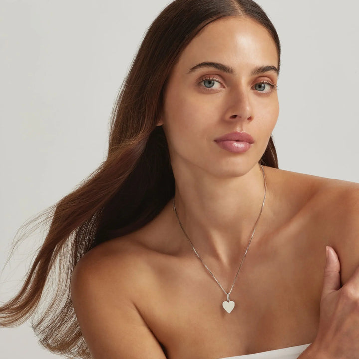 925 Sterling Silver Kordelia Engravable Heart Pendant Necklace