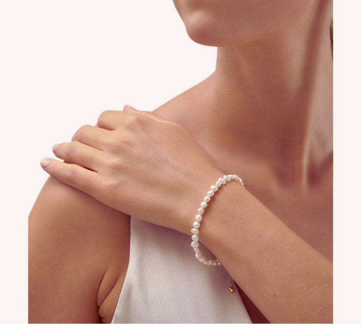 14K Gold Filled Lachelle Baroque Pearl Necklace and Bracelet Set