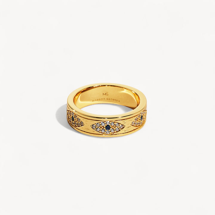 18K Gold Plated Alyx Evil Eye Band Ring