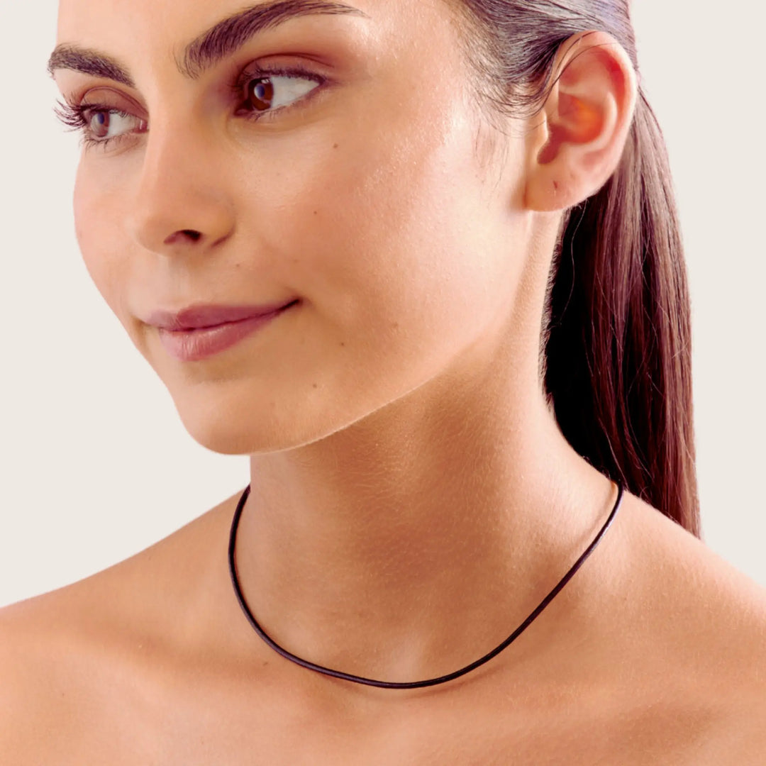 925 Sterling Silver Leather Rope Necklace