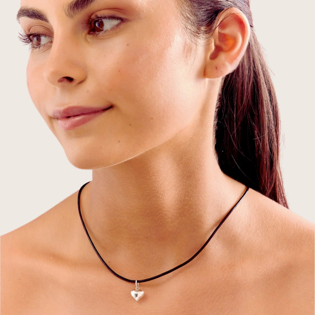 925 Sterling Silver Leather Rope Necklace