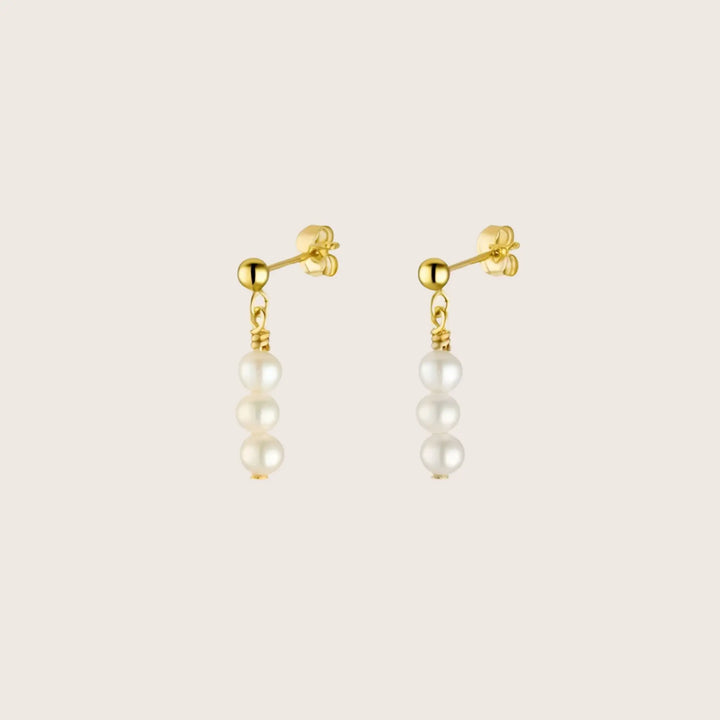 14K Gold Filled Lily Pearl Drop Earrings