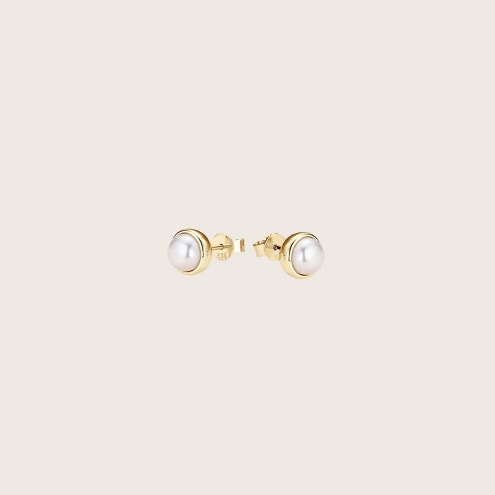 18K Gold Plated Lulu Pearl Stud Earrings