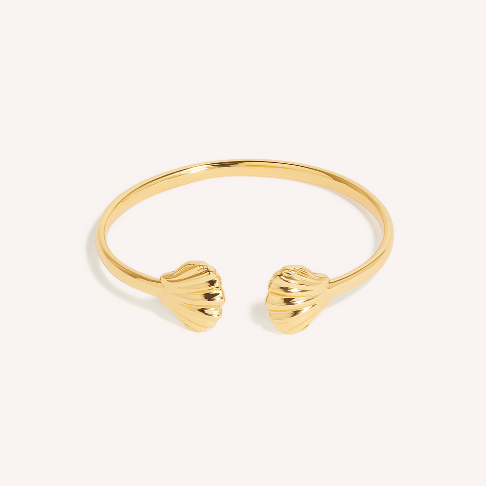18K Gold Vermeil Oyster of Nerida Cuff Bangle