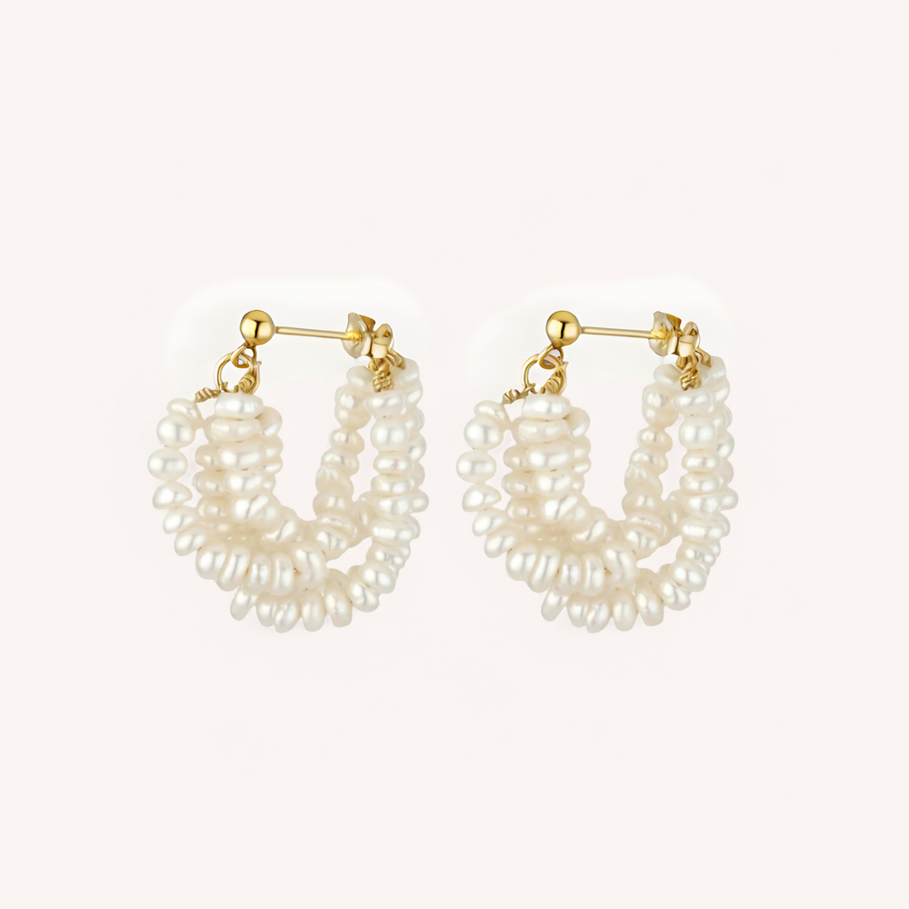 14K Gold Filled Fleur de Perle Earrings
