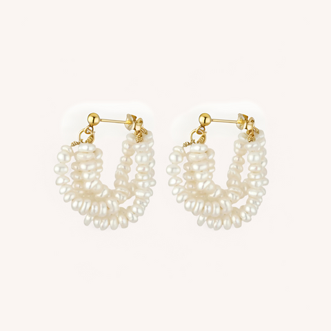 14K Gold Filled Fleur de Perle Earrings