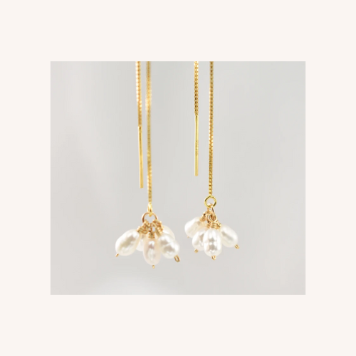 14K Gold Filled Pearl Windchimes Thread Earrings