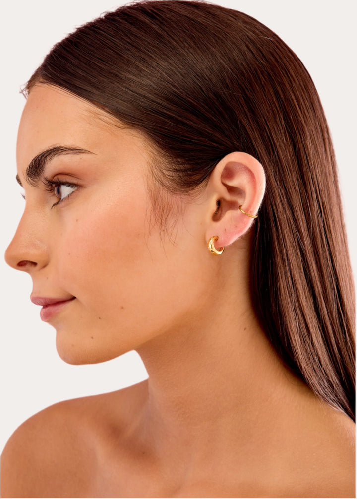 18K Gold Plated Astrid Huggie Hoop Earrings