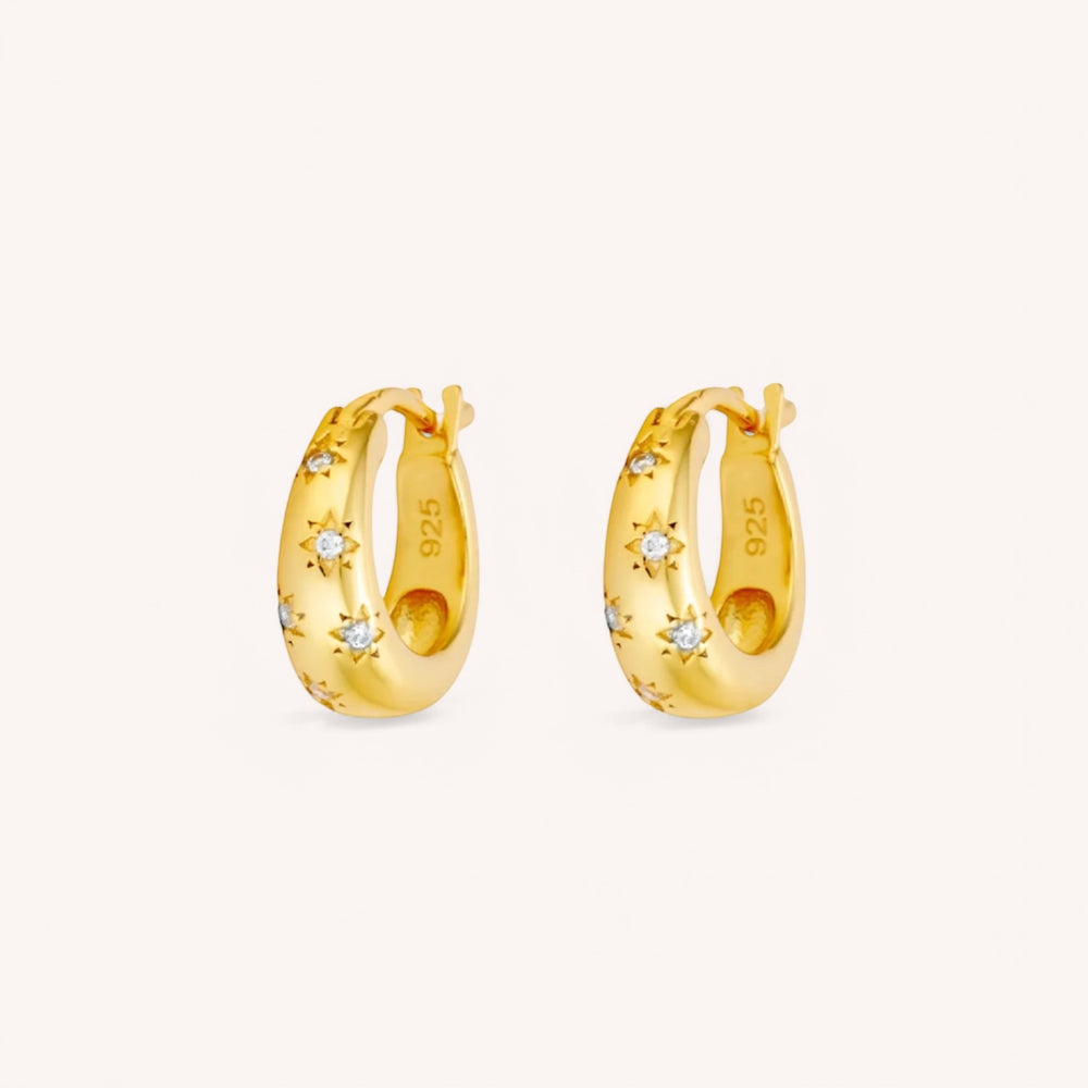 18K Gold Plated Astrid Huggie Hoop Earrings