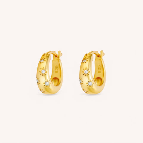 18K Gold Plated Astrid Huggie Hoop Earrings