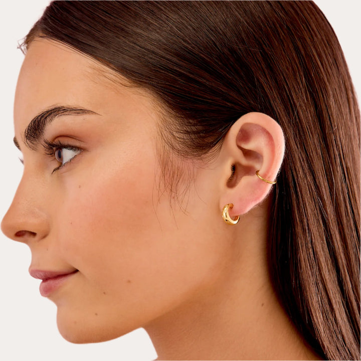 18K Gold Plated Astrid Huggie Hoop Earrings