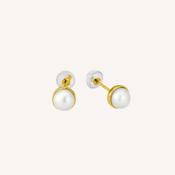 18K Gold Plated Lulu Pearl Stud Earrings