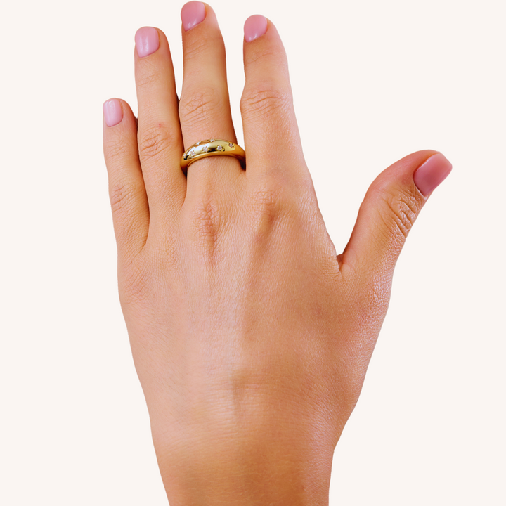 18K Gold Plated Margot Moissanite Diamond Ring