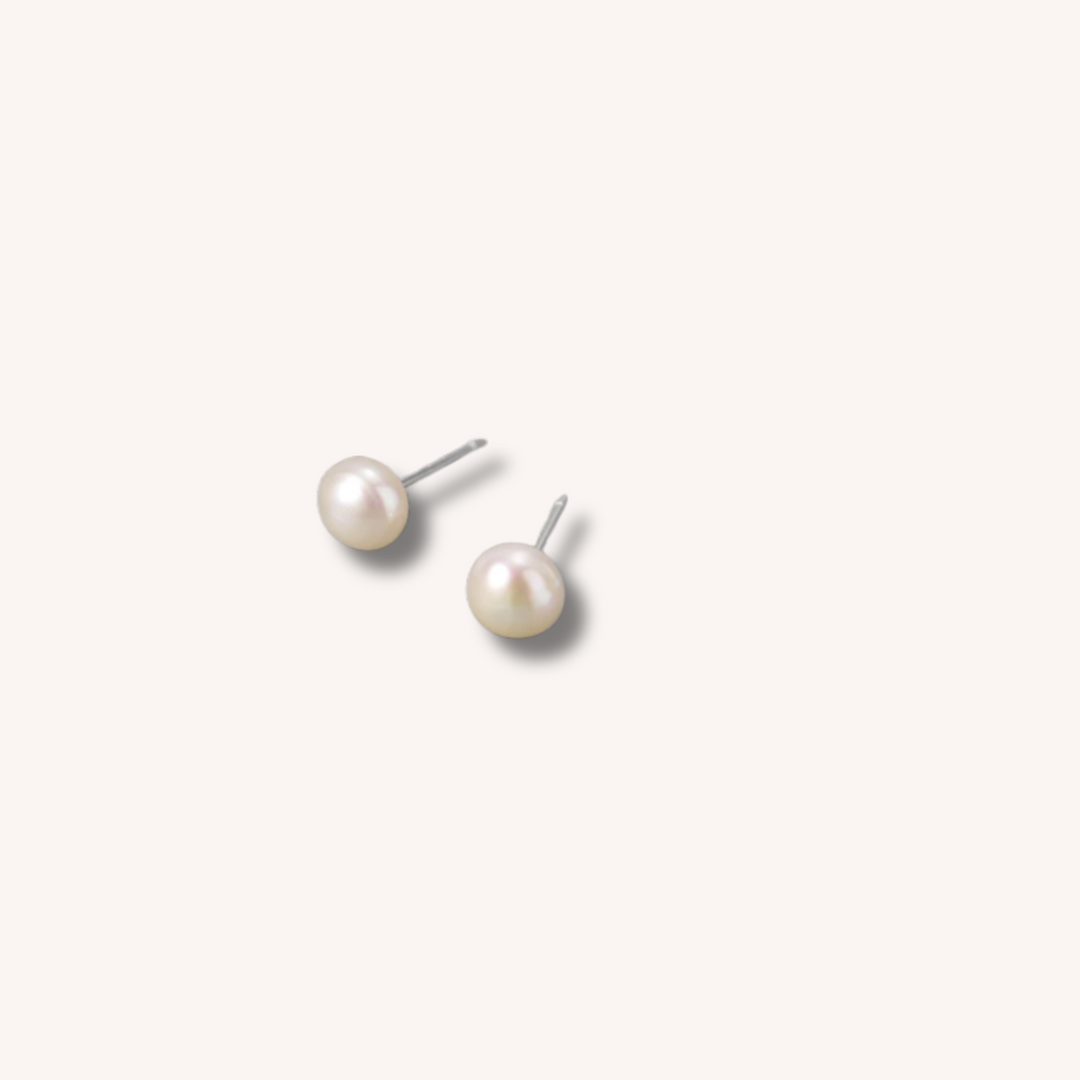 925 Sterling Silver Lula Pearl Stud Earrings