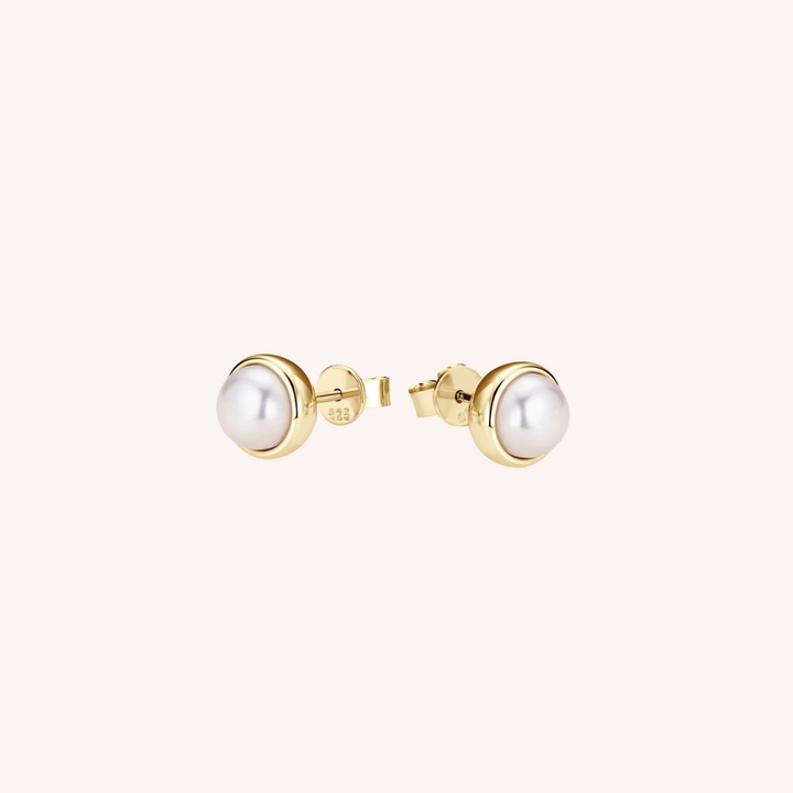 18K Gold Plated Lulu Pearl Stud Earrings