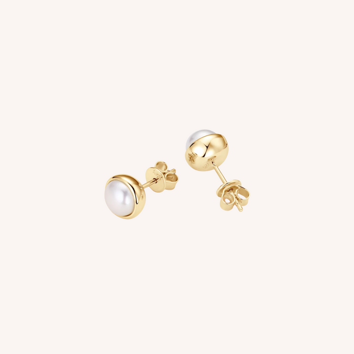 18K Gold Plated Lulu Pearl Stud Earrings