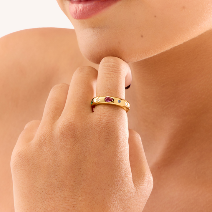 18K Gold Vermeil Amitola Gemstone Ring