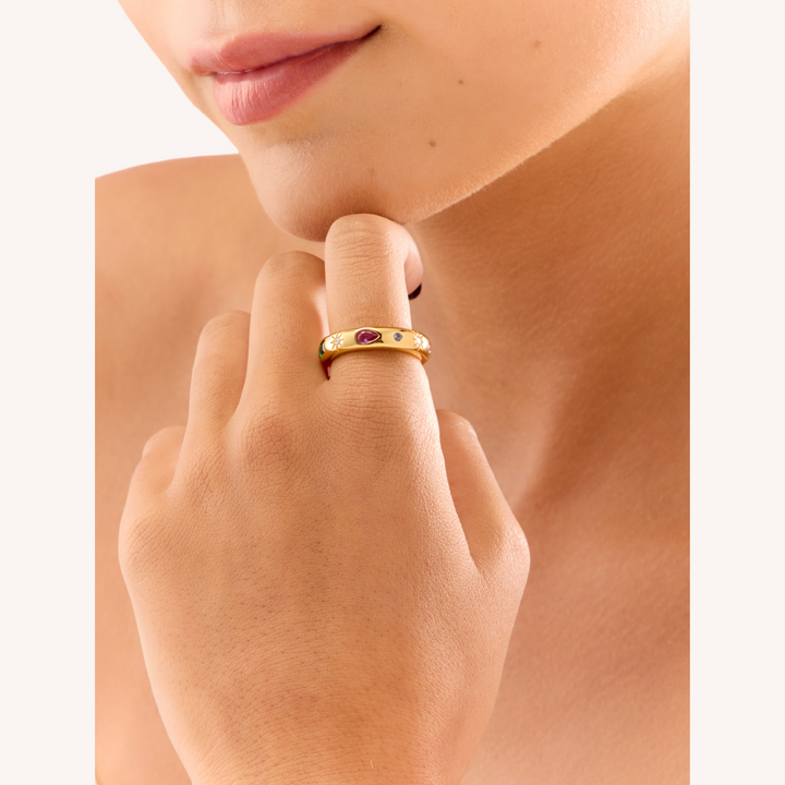 18K Gold Vermeil Amitola Gemstone Ring