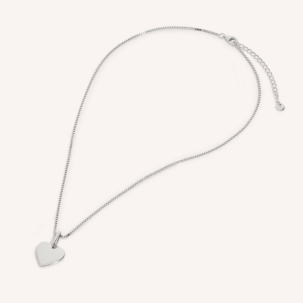 925 Sterling Silver Kordelia Engravable Heart Pendant Necklace