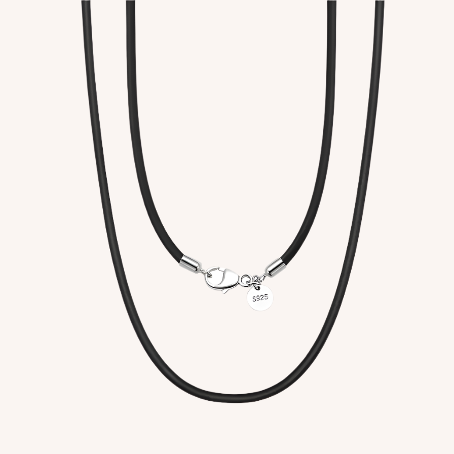 925 Sterling Silver Leather Rope Necklace