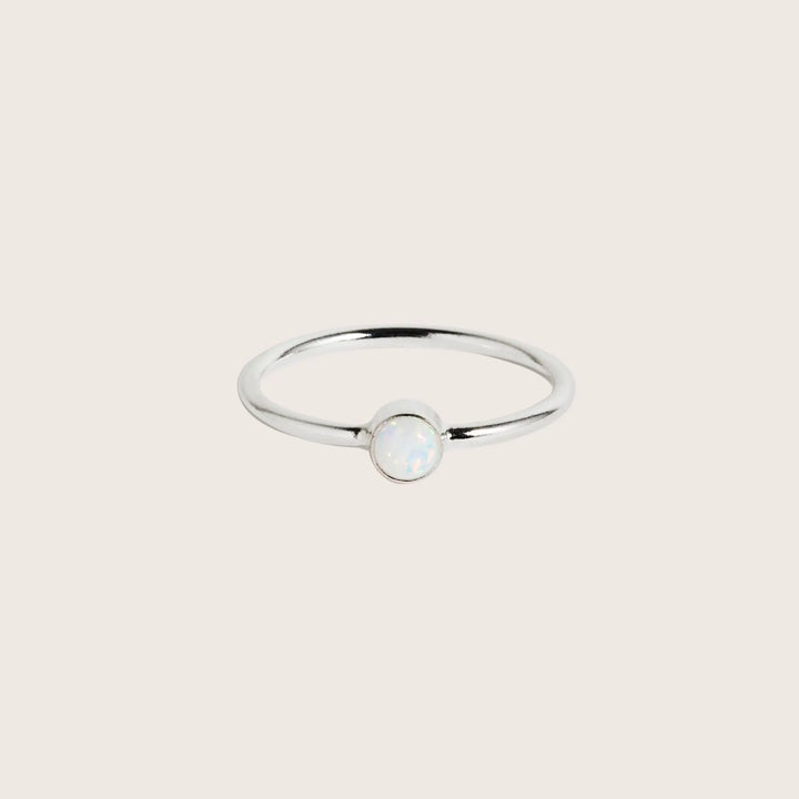 925 Sterling Silver Opal Stacking Ring