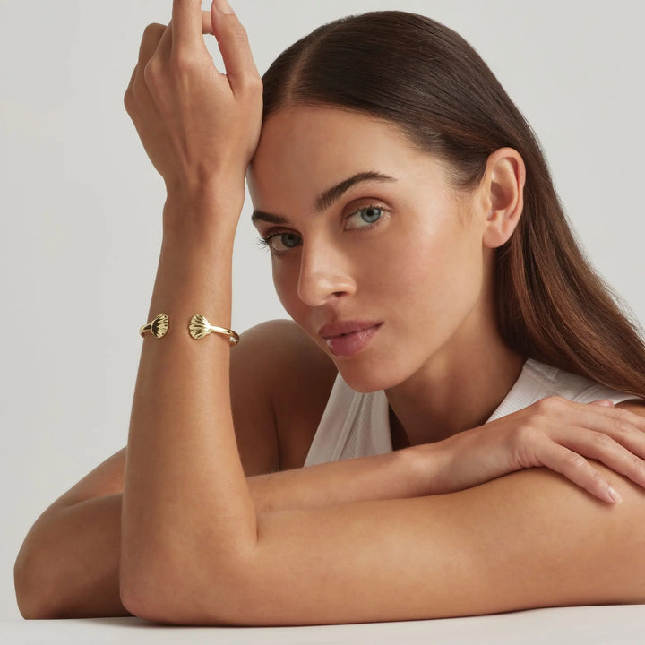 14K Gold Vermeil Oyster of Nerida Cuff Bangle