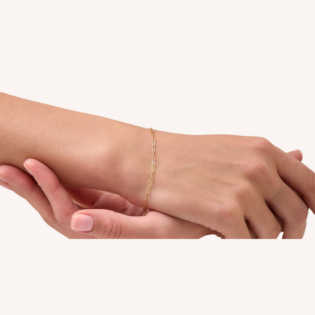 14K Gold Filled Paperclip Bracelet