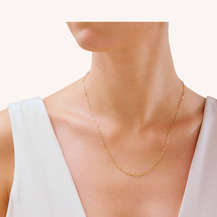 14K Gold Filled Paperclip Necklace