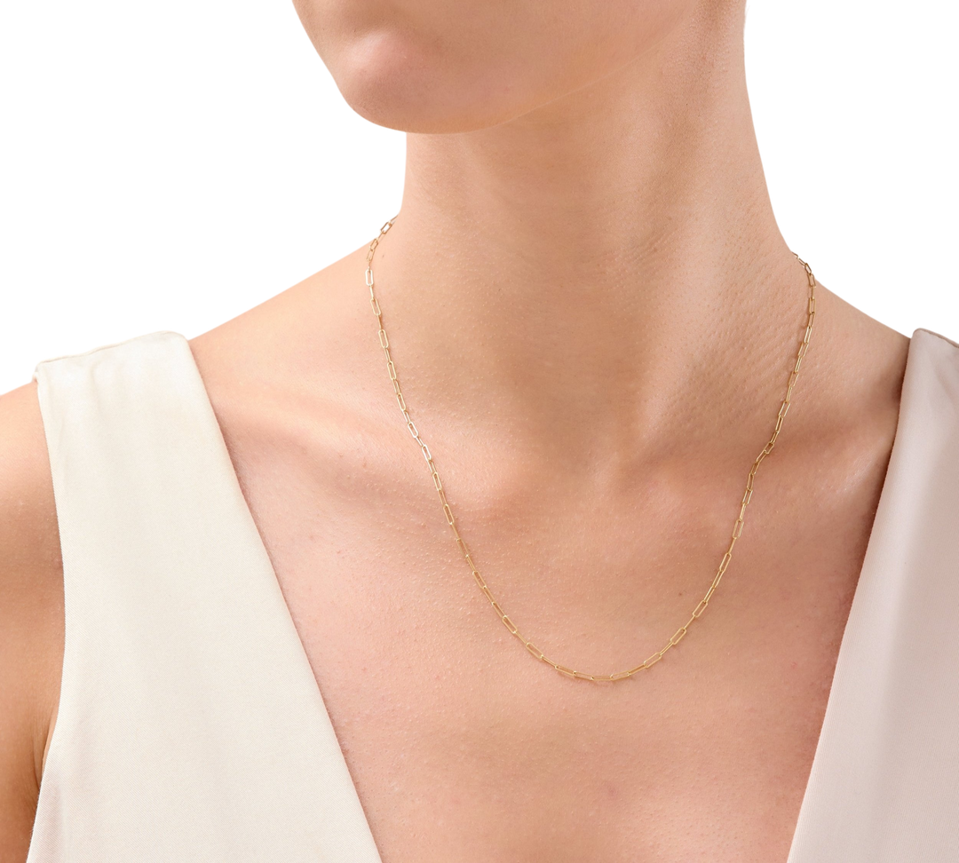 14K Gold Filled Paperclip Necklace