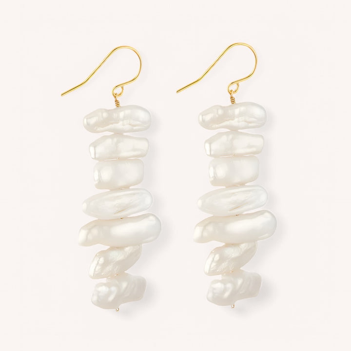 14K Gold Filled Pearl Baroque Wisteria Drop Earrings