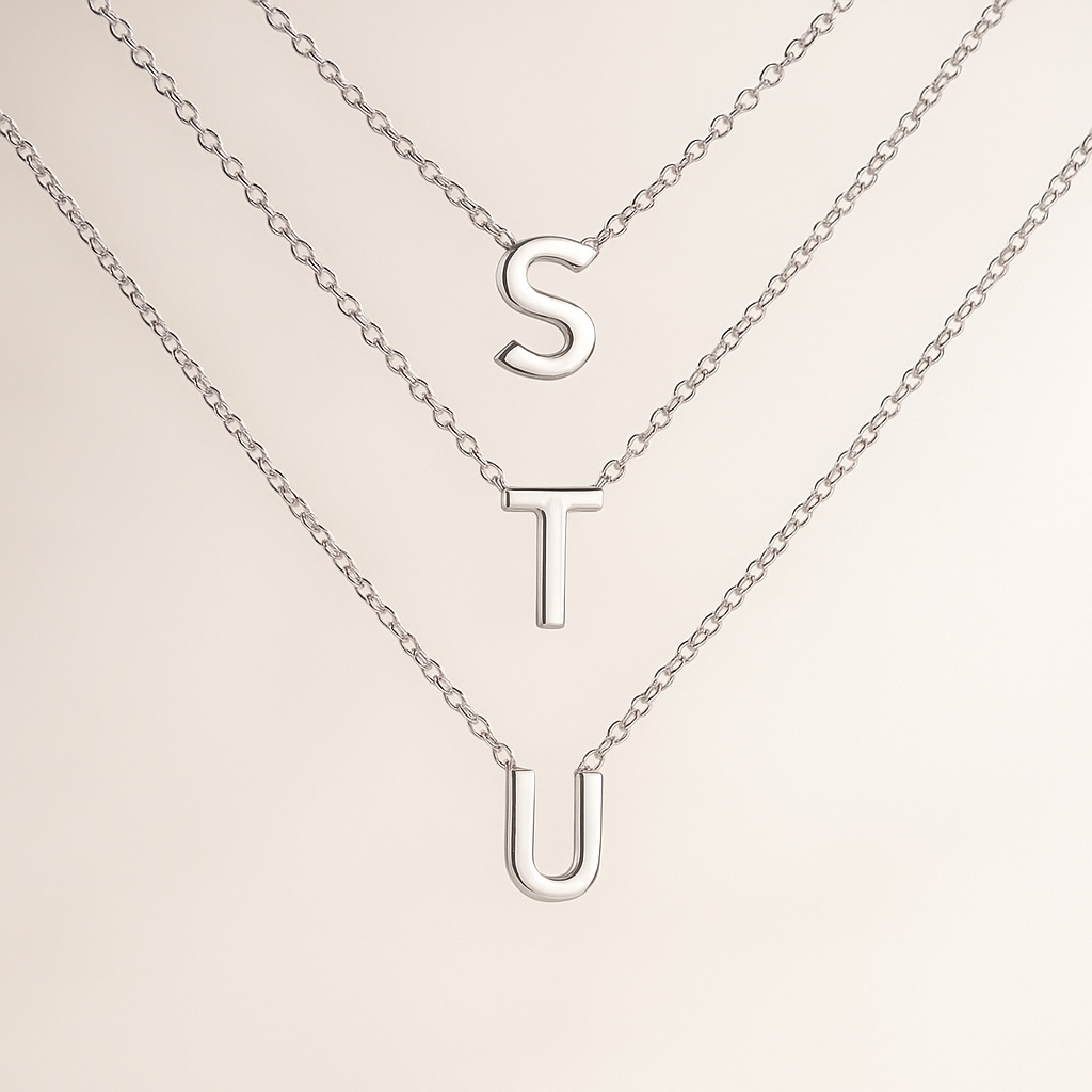 925 Sterling Silver Letter Necklace