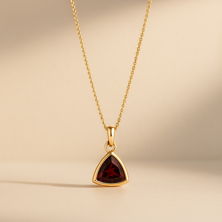 18K Gold Dainty Birthstone Pendant Necklace