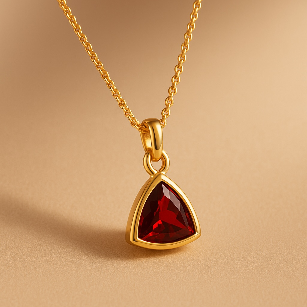 18K Gold Dainty Birthstone Pendant Necklace