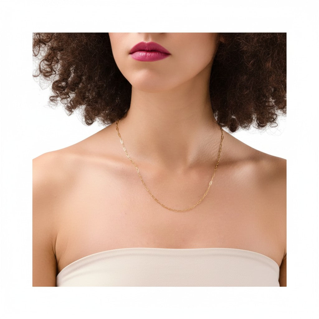 14K Gold Filled Delicate Paperclip Necklace