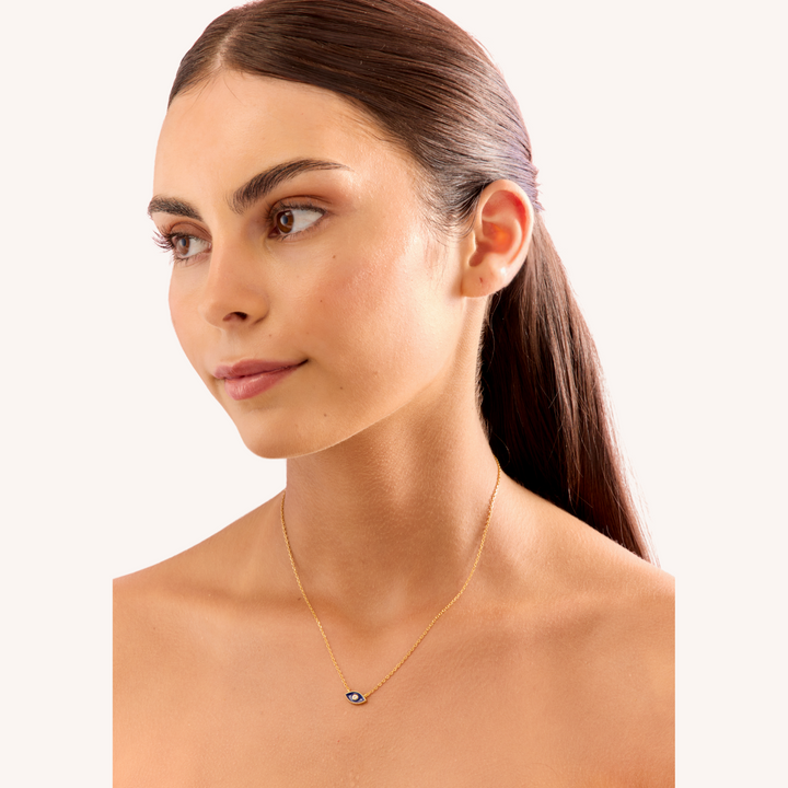 18K Gold Vermeil Jacalin Evil Eye Necklace